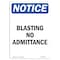 Signmission OSHA Notice Sign, 14" Height, Rigid Plastic, Blasting No Admittance Sign, Portrait OS-NS-P-1014-V-10363 - alternate 1